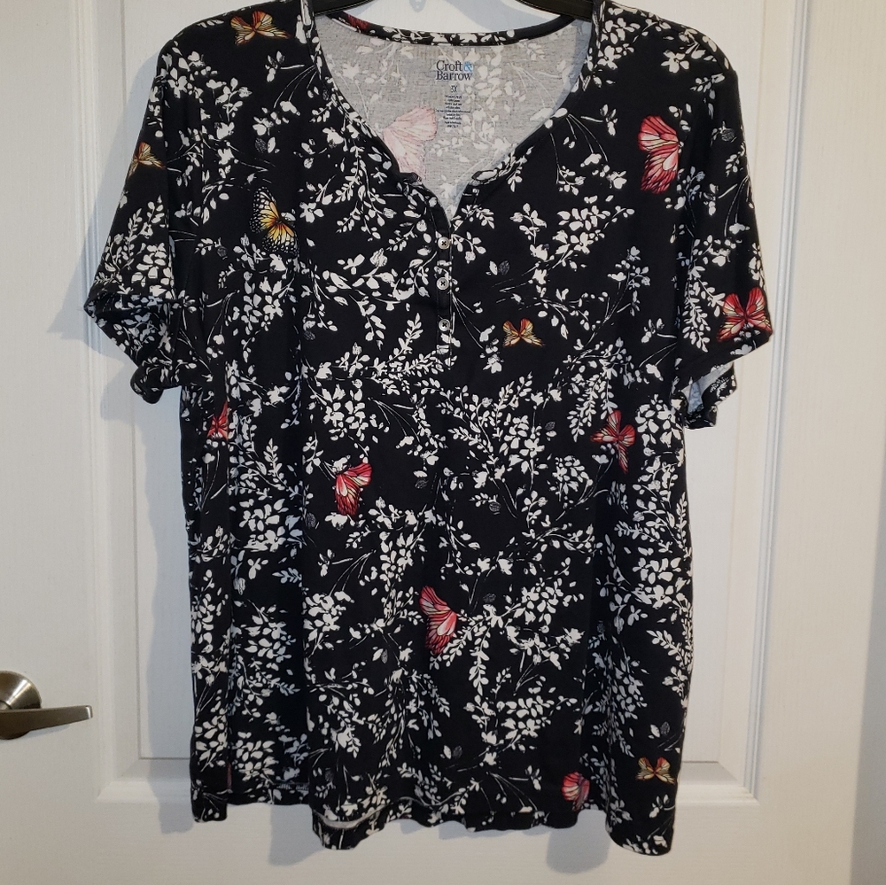 Croft & Barrow 3x Butterfly Blouse